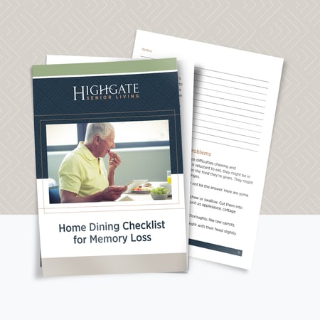 Home Dining Checklist for Memory Loss